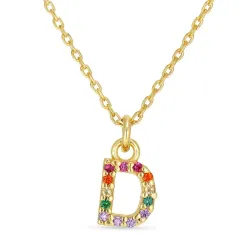 buchstab d Halskette aus vergoldetem Sterlingsilber - My Letter