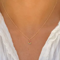 buchstab g mehrfarbigem Zirkon Halskette aus vergoldetem Sterlingsilber - My Letter