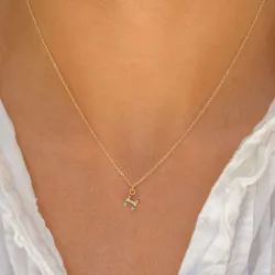 buchstab h mehrfarbigem Zirkon Halskette aus vergoldetem Sterlingsilber - My Letter