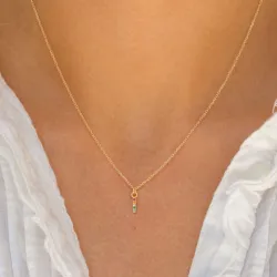 buchstab i mehrfarbigem Zirkon Halskette aus vergoldetem Sterlingsilber - My Letter