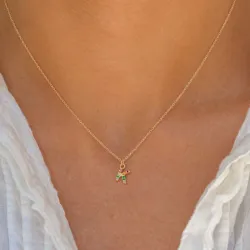 buchstab k mehrfarbigem Zirkon Halskette aus vergoldetem Sterlingsilber - My Letter