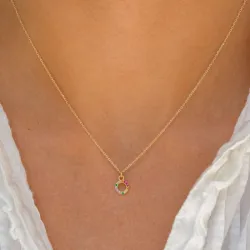 buchstab o mehrfarbigem Zirkon Halskette aus Silber - My Letter