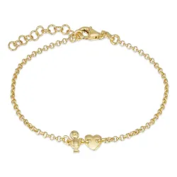 Armband aus vergoldetem Sterlingsilber und Herz - Sohn aus vergoldetem Sterlingsilber