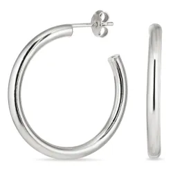 30 mm Halbkreolen in Silber