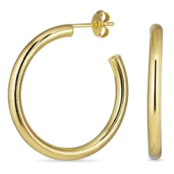 30 mm Halbkreolen in vergoldetem Sterlingsilber