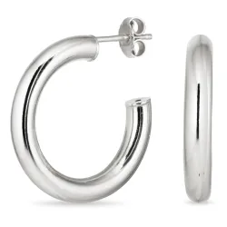 25 mm Halbkreolen in Silber