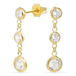 weißem ketten ohrringe in vergoldetem Silber