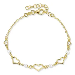 Herz Armband aus vergoldetem Sterlingsilber