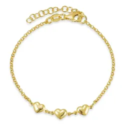 Herz Armband aus vergoldetem Sterlingsilber