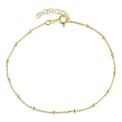 Fußkette aus vergoldetem Sterlingsilber 24 + 3 cm x 2,6 mm