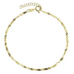 Fußkette aus vergoldetem Sterlingsilber 24 + 3 cm x  