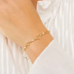 Herz Armband aus vergoldetem Sterlingsilber