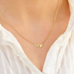 Herz infinity Halskette aus vergoldetem Sterlingsilber