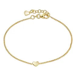 Herz Armband aus vergoldetem Sterlingsilber und Herzförmiger Anhänger aus vergoldetem Sterlingsilber