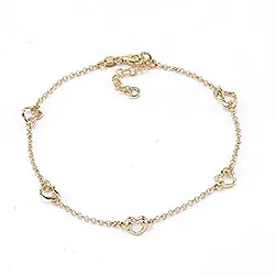Herz Armband aus vergoldetem Sterlingsilber und Herzförmiger Anhänger aus vergoldetem Sterlingsilber