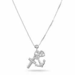 Glaube-Hoffnung-Liebe Halskette aus Silber und Anhänger aus Silber