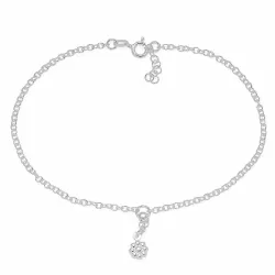 Elegant Blumen Fußkette aus Silber