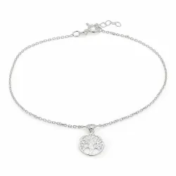 Einfacher lebensbaum fußkette aus silber
