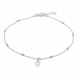 Einfacher Herz Fußkette aus Silber