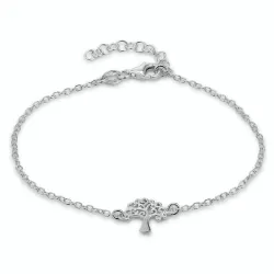 Lebensbaum Armband aus rhodiniertem Silber und Anhänger aus rhodiniertem Silber