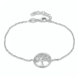 Lebensbaum Armband aus rhodiniertem Silber und Anhänger aus rhodiniertem Silber