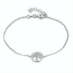 Lebensbaum Armband aus rhodiniertem Silber und Anhänger aus rhodiniertem Silber