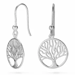 lange Lebensbaum Ohrringe in Silber