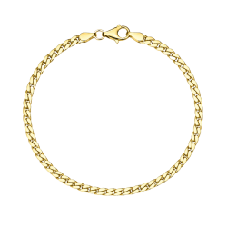 BNH Panzerarmband aus vergoldetem Sterlingsilber 17 cm x 2,7 mm