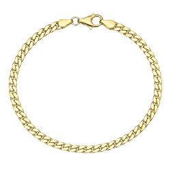 BNH Panzerarmband aus vergoldetem Sterlingsilber 18,5 cm x 4,0 mm