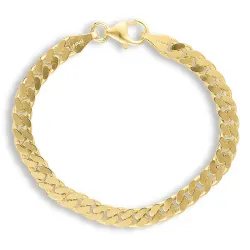 BNH Panzerarmband aus vergoldetem Sterlingsilber 17 cm x 5,4 mm