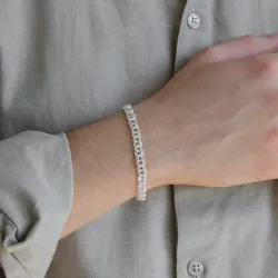 BNH Bismark-Armband aus Silber 17 cm x 6,5 mm