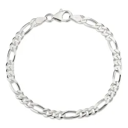 Figaroarmband aus Silber 21 cm x 5,6 mm