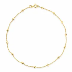 BNH Anker runden Fußkette M. Kugel aus vergoldetem Sterlingsilber 26 cm x 1,3 mm