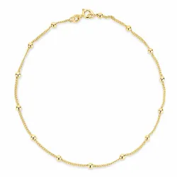 BNH Panzer Fußkette M. Kugel aus vergoldetem Sterlingsilber 26 cm x 1,3 mm