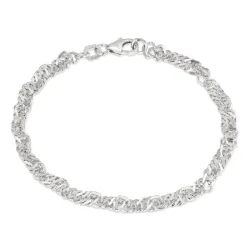 BNH Singapore Armband aus Silber 21 cm x 3,5 mm