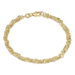 BNH Singapore Armband aus vergoldetem Sterlingsilber 21 cm x 3,5 mm