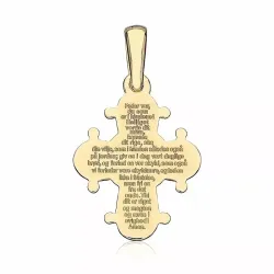 13 x 15 mm Dagmar-Kreuz mit Vater Unser aus vergoldetem Sterlingsilber - Amoré