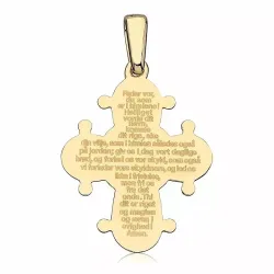 17 x 20 mm Dagmar-Kreuz mit Vater Unser aus vergoldetem Sterlingsilber - Amoré