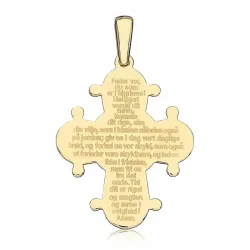 21 x 25 mm Dagmar-Kreuz mit Vater Unser aus vergoldetem Sterlingsilber