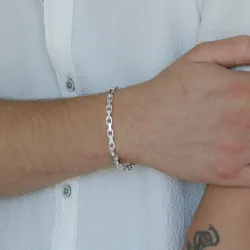 Bnh anker facet armband aus silber 21 cm x 4,5 mm