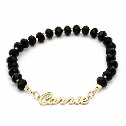 Namensarmband in schwarzen Stein und vergoldetem Silber - My Letter