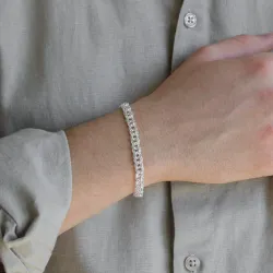 BNH Bismark-Armband aus Silber 18,5 cm x 6,5 mm