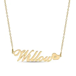 Namenskette mit Anhänger in 9 Karat Gold mit 1 Brillantschliff Diamanten - My Letter