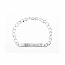 Armband mit Name in Silber und Silber mit 1 Facettenschliff Zirkon