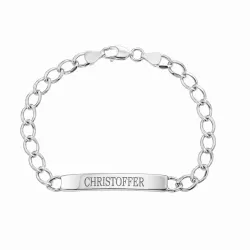 Armband mit Name in Silber und Silber mit 1 Facettenschliff Zirkonen - My Letter