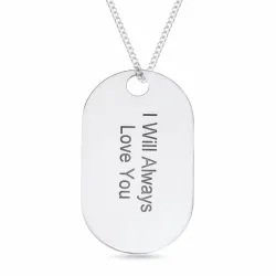 Dogtag Namenskette mit Anhänger in Silber