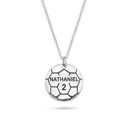 Fußball Namenskette mit Anhänger in Silber - My Letter