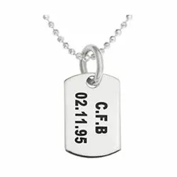 Junge dogtag Namenskette mit Anhänger in Silber