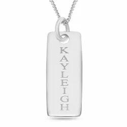 Dogtag namenskette mit anhänger in silber