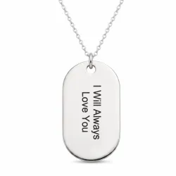 dogtag Namenskette mit Anhänger in Silber - My Letter
